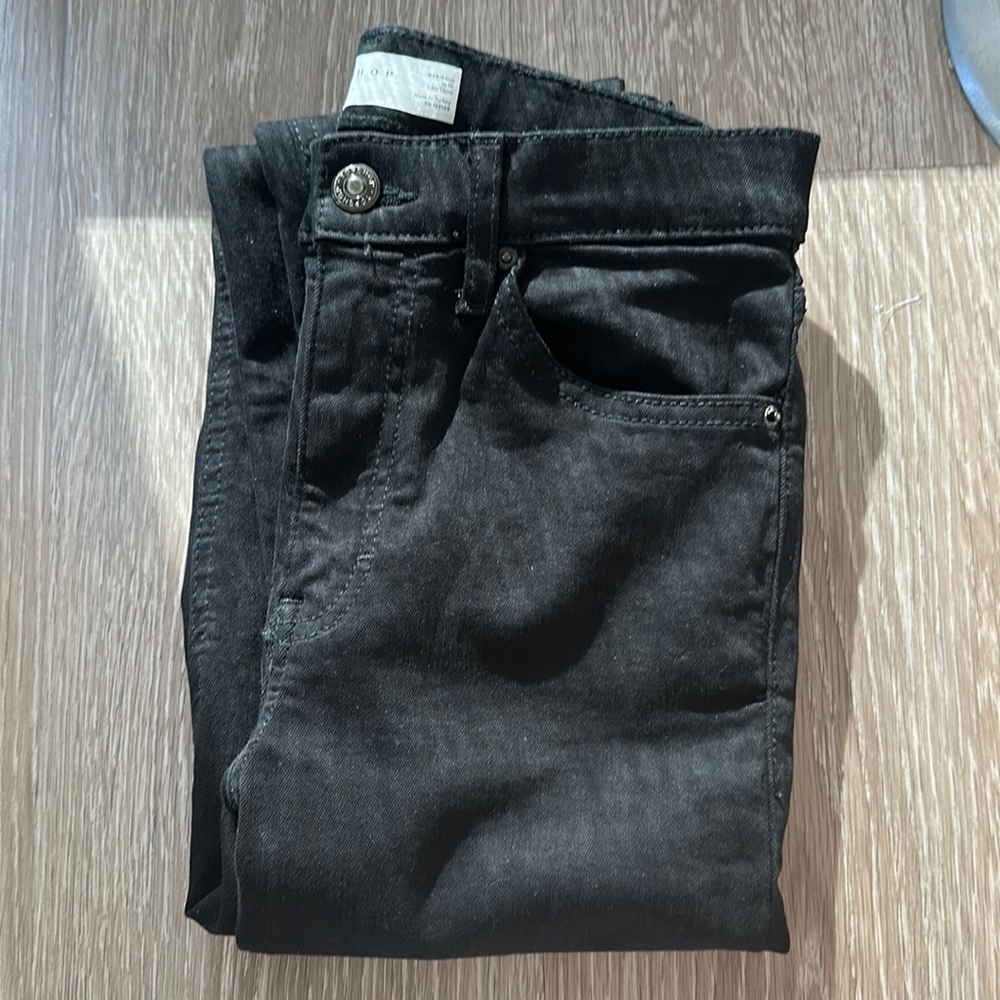 Topshop Jamie Black High Rise skinny jeans size W25